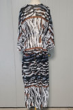 Printed Drawstring Open Kimono