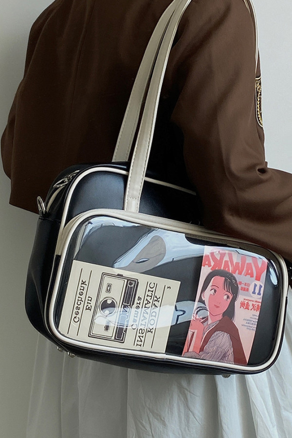 Zipper Crossbody Shoulder Tote Bag
