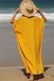 Plain V Neck Side Split Cover Up Beach Dress