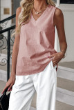 Sleeveless V Neck Spaghetti Tank Top
