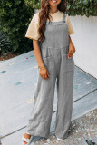 Plain Texture Wide Leg Cami Jumpsuit