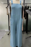 Plain Texture Wide Leg Cami Jumpsuit