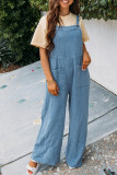Plain Texture Wide Leg Cami Jumpsuit
