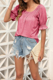 Flare Sleeves U Neck Plain Top
