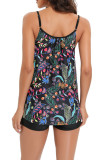 Floral Front Tie Cami Tankini Set