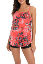 Floral Front Tie Cami Tankini Set