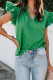 Flutter Sleeves V Neck Plain Top