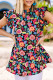 Multicolor Ruffle Splicing Floral Dress