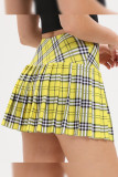 Checked Plaid Print Pleated Skort