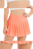 Plain Wide Waistband Pleated Skort With Inner Pocket