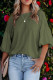 Green Joint Bubble Sleeve Round Neck Blouse
