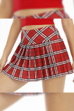 Checked Plaid Print Pleated Skort