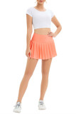 Plain Wide Waistband Pleated Skort With Inner Pocket