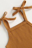 Ribbed Knitting Romper and Bottom Baby 3pcs Set