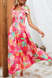 Smocked Tie Strap Tiered Floral Maxi Dress