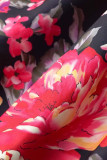 V Neck Drawstring Floral Dress