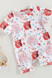 Independence Day Stars Print Baby Romper