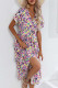 Wrap V Neck Tulip Sleeves Maxi Floral Dress