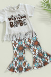 Western Babe Tassle Top and Flare Pants 2PCS Set