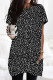 Black Leopard Print Side Pockets Tunic Top