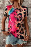 Leopard Tie Dye Splicing Top