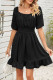 Square Neck Smocked Ruffle Hem Dress