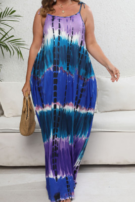 Plus Size Spaghetti Tie Dye Dress