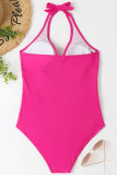 Leopard Halter Neck One Piece Swimsuit