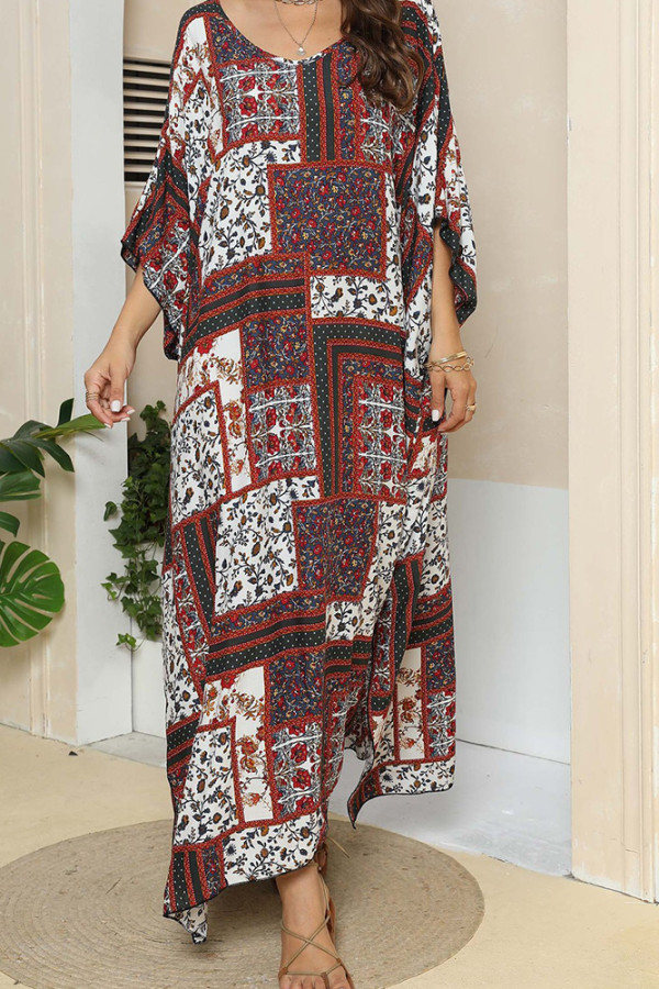 Boho Style Print Beach Cover Up Kimono