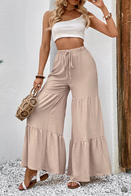 High Waist Tiered Wide Leg Flare Pants