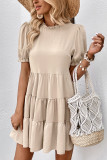 Plain Frilled Tiered Dress