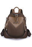 Patchwork PU Zipper Backpack MOQ 3pcs