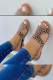 Open Toe Leopard PU Plat Sandals