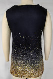 Hollow Out Gradiant Print Tank Top