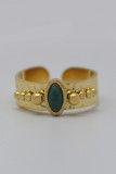 Open Stone And Steel Ring MOQ 5pcs