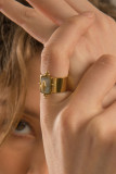 Open Stone And Steel Ring MOQ 5pcs