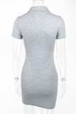 Buttoned Down Polo Neck Mini Dress