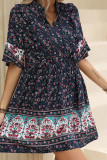 V Neck Ruffles Babydoll Floral Dress