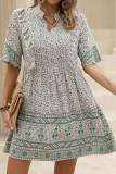V Neck Ruffles Babydoll Floral Dress