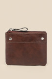 Plain PU Leather Zipper Purse