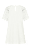 Embroidery Lace Patchwork Short Sleeves Top