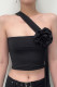 Black Flower Attached Multiway Tank Top