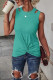 Green Rib Knit Cut-out Front Twist Tank Top