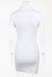 Buttoned Down Polo Neck Mini Dress