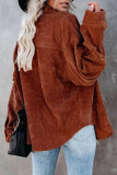 Corduroy Button Down Pocketed Shacket Shirt Women UNISHE Wholesale
