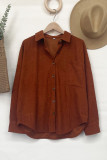 Corduroy Button Down Pocketed Shacket Shirt Women UNISHE Wholesale