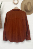 Corduroy Button Down Pocketed Shacket Shirt Women UNISHE Wholesale