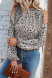 Cold Shoulder Frilled Collar Floral Blouse