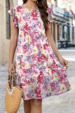 Ruffles Sleeves Tiered Floral Dress