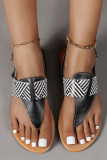 Leopard Straps Flip Flop Flat Sandals